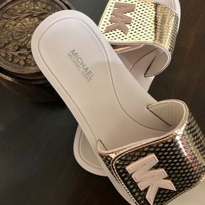 Michael Kors Rose Gold slides